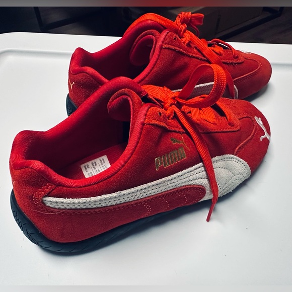 Puma Speedcat EUC Sneakers colorful Balletcore Red Suede Activewear Women’s sz 6 - Picture 7 of 13